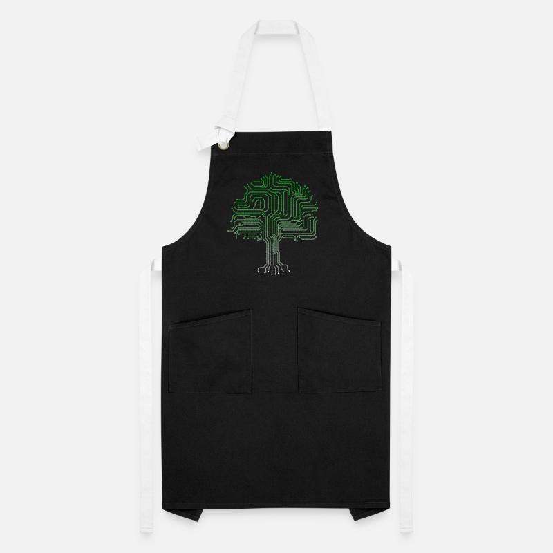 Binary tree computer nerd geek computer scientist Artisan Apron