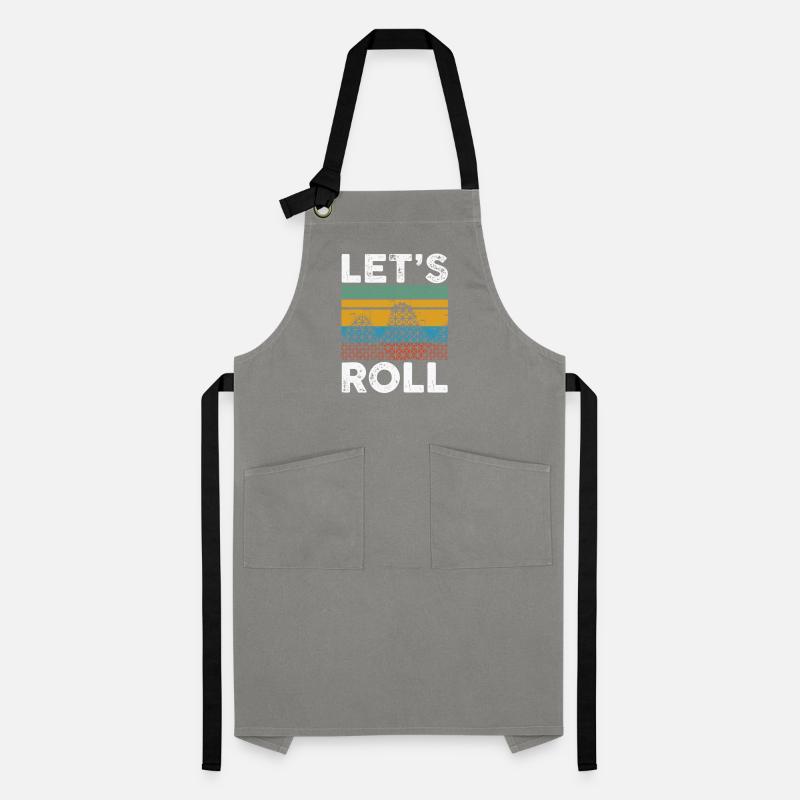 Roller Coaster Lets Roll Thrillseeker Amusement Tablier contrasté