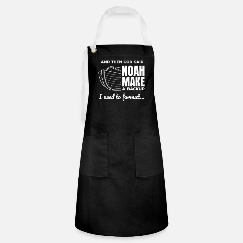 Christian Programmer Data Science Coder Jesus - Artisan Apron - black/white