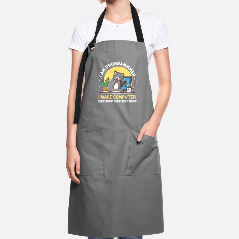 Cat Programmer Coder Developer Kitten Computer Artisan Apron