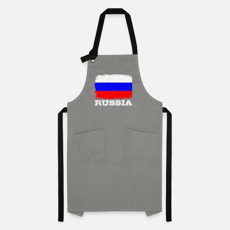 DRAPEAU RUSSIE Cadeau Drapeau de la Russie pour РОССИЯ Tablier contrasté