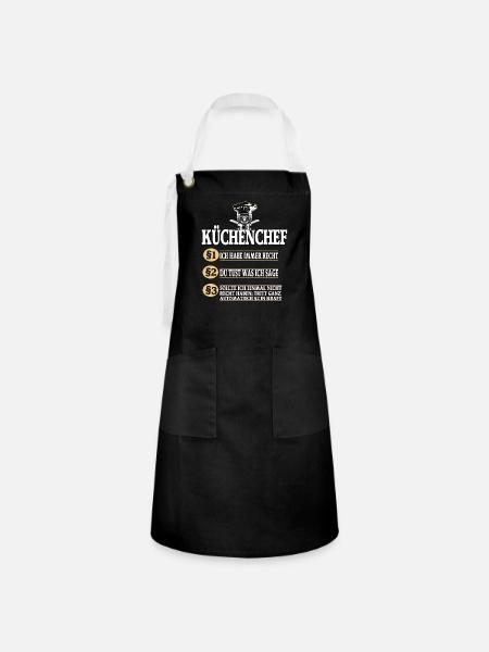 Küchenchef Koch Kochen - Kontrastschürze - Schwarz/Weiß
