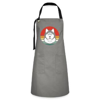 Malamute sled dog - Artisan Apron - grey/black - Front - Zoe (177cm)