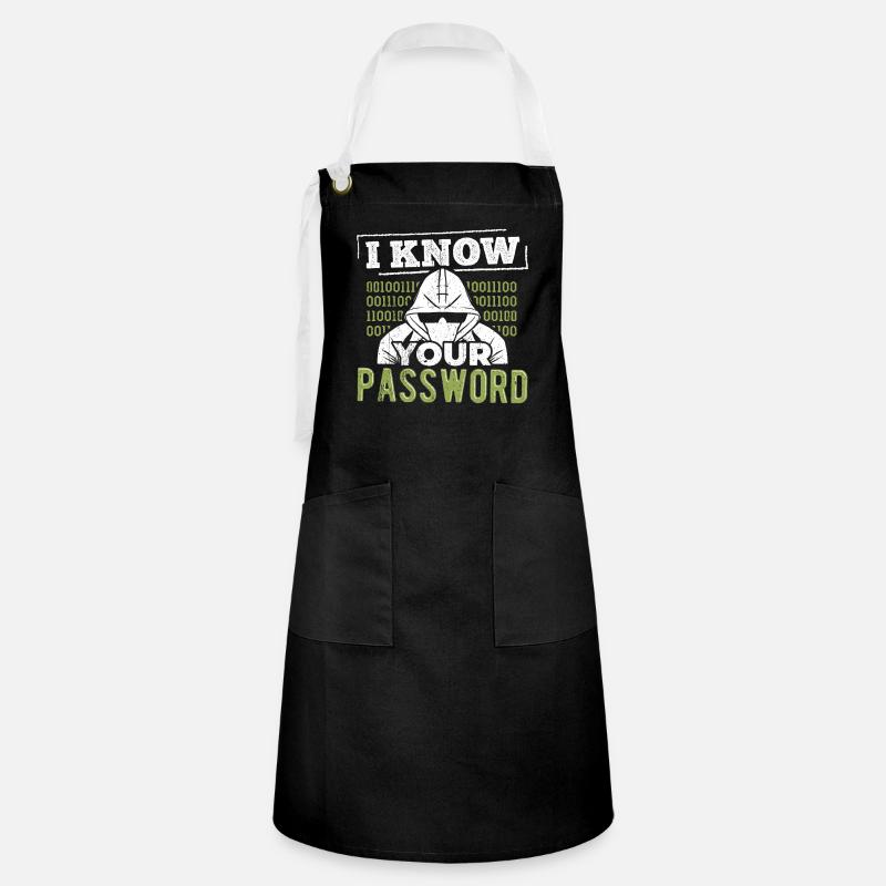 Cyber hacker drudge botnet wardrivers spammers - Tablier contrasté - noir/blanc