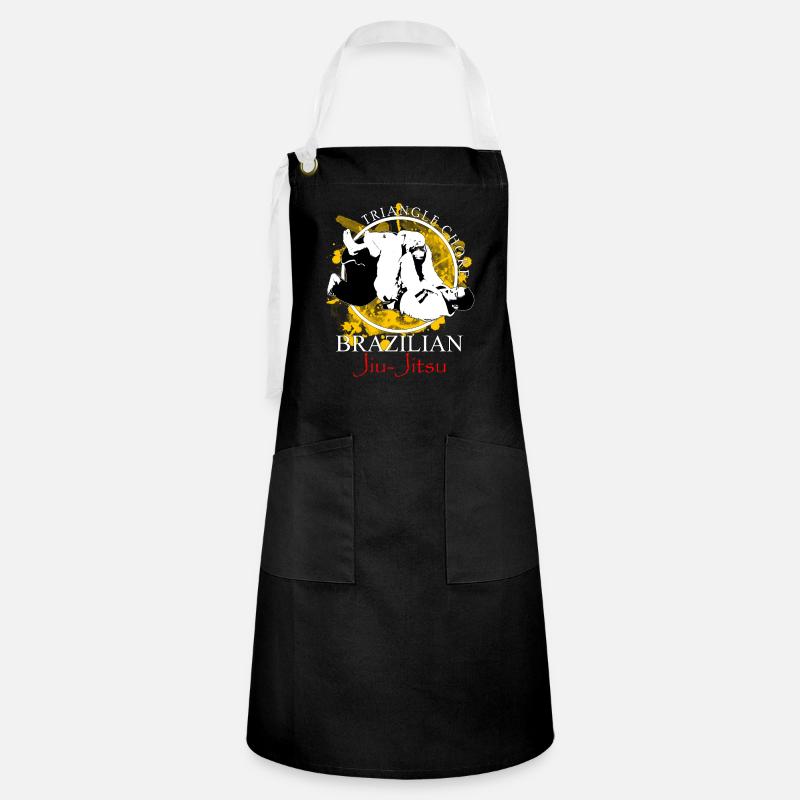BJJ - Triangle - Brazilian Jiu-Jitsu - Artisan Apron - black/white