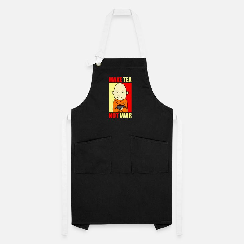 MAKE TEA NOT WAR Love Peace Tea Drinker Artisan Apron
