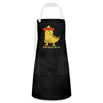 Tacosaurus Cinco de Mayo Fun For Kids Funny Taco D - Artisan Apron - black/white - Front - Zoe (177cm)