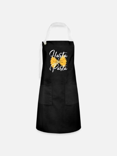 Pasta Nudeln - Kontrastschürze - Schwarz/Weiß