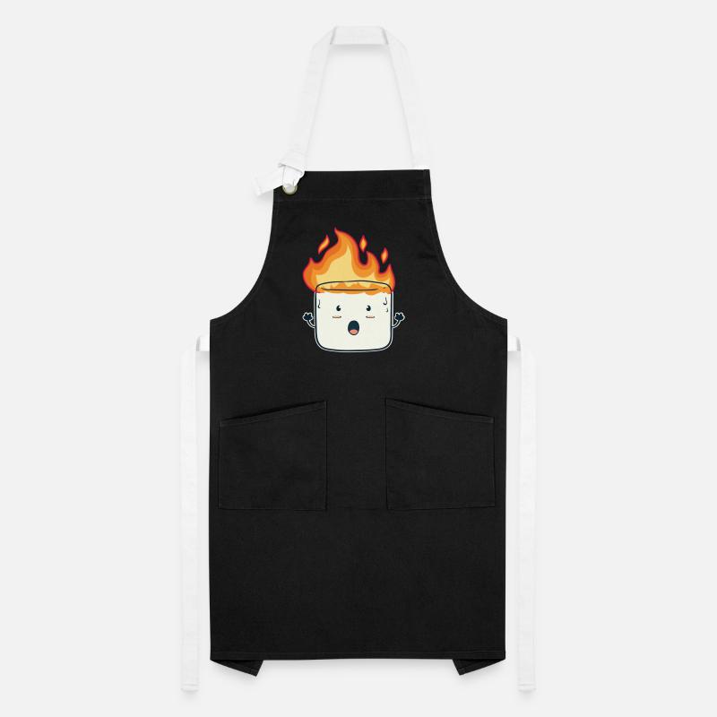 Funny Burning Marshmallow Camping Gift Artisan Apron