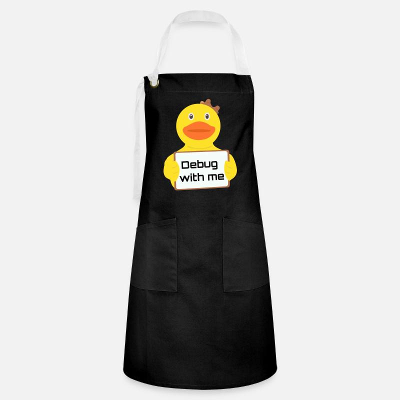 Rubber Duck - Gomme - Debug with me - Tablier contrasté - noir/blanc