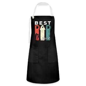Best Dad Ever Retro Best Dad Expectant Dad - Artisan Apron - black/white - Front - Zoe (177cm)