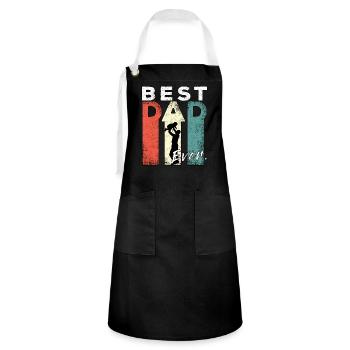 Best Dad Ever Retro Best Dad Expectant Dad - Artisan Apron - black/white - Front - Zoe (177cm)
