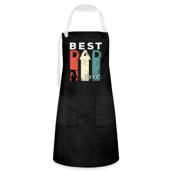 Best Dad Ever Retro Best Dad Expectant Dad - Artisan Apron - black/white - Front - Zoe (177cm)