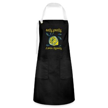 Easy Peasy Lemon Squeezy - Kontrastschürze - Schwarz/Weiß - Vorne - Zoe (177cm)