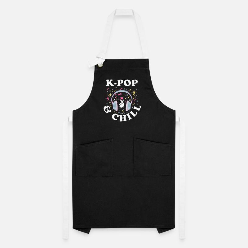 K-pop musique coréenne Corée Pop cadeau Corée du Sud Tablier contrasté