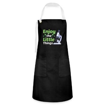 Microbiology Biology Student Biologist Laboratory - Artisan Apron - black/white - Front - Zoe (177cm)