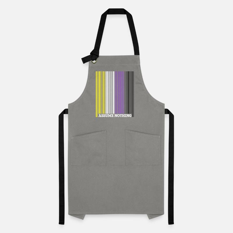 Nonbinary Flag Barcode Enby Genderqueer LGBT Artisan Apron