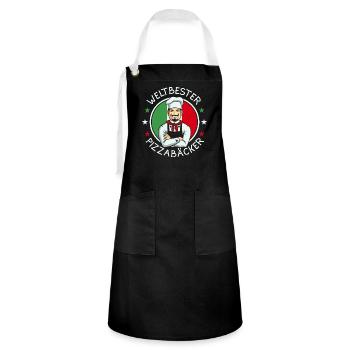 Weltbester Pizzabäcker - Kontrastschürze - Schwarz/Weiß - Vorne - Zoe (177cm)