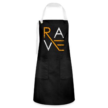 Rave cadeau techno musique Techno Parti - Tablier contrasté - noir/blanc - Devant - Zoe (177cm)