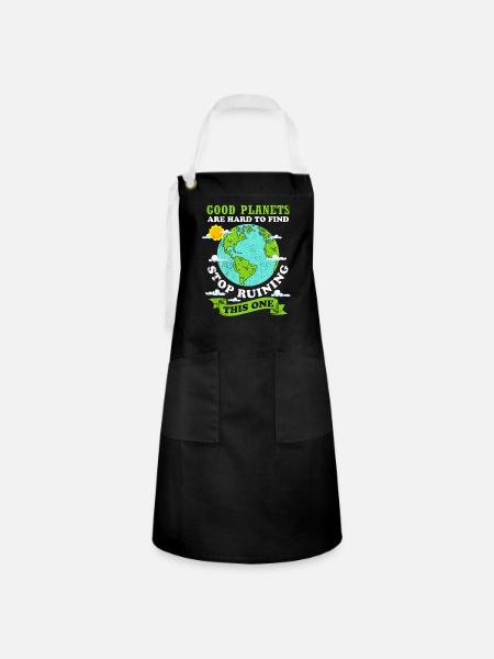 Klimawandel - Kontrastschürze - Schwarz/Weiß