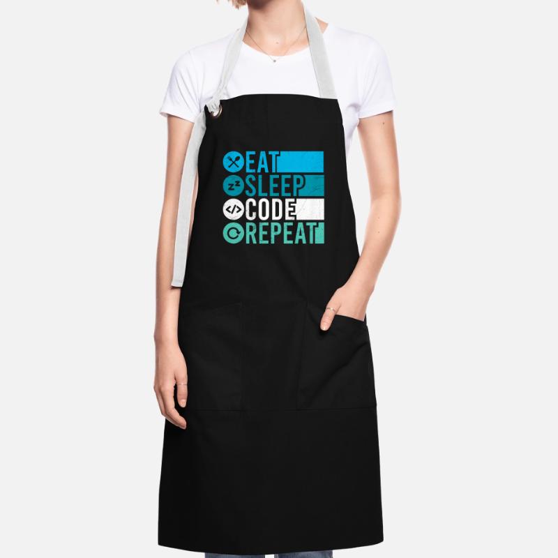 Eat Sleep Code Repeat Programmierer Software Kontrastschürze