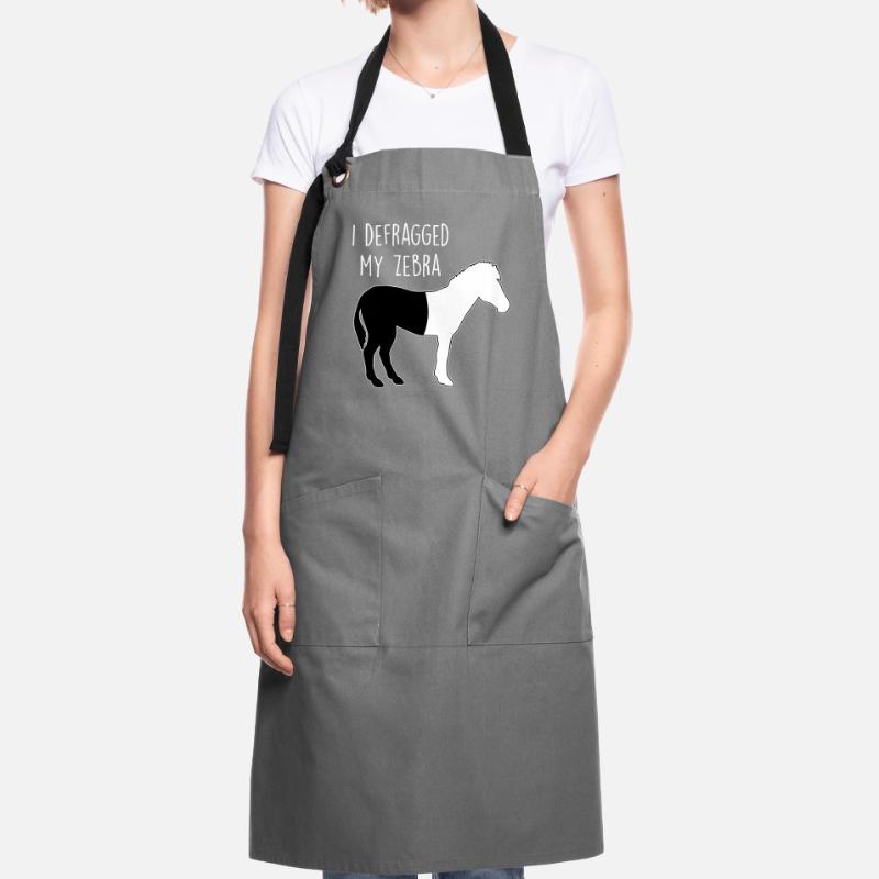 I defragged my Zebra Coder Computer Scientist Hacker Artisan Apron