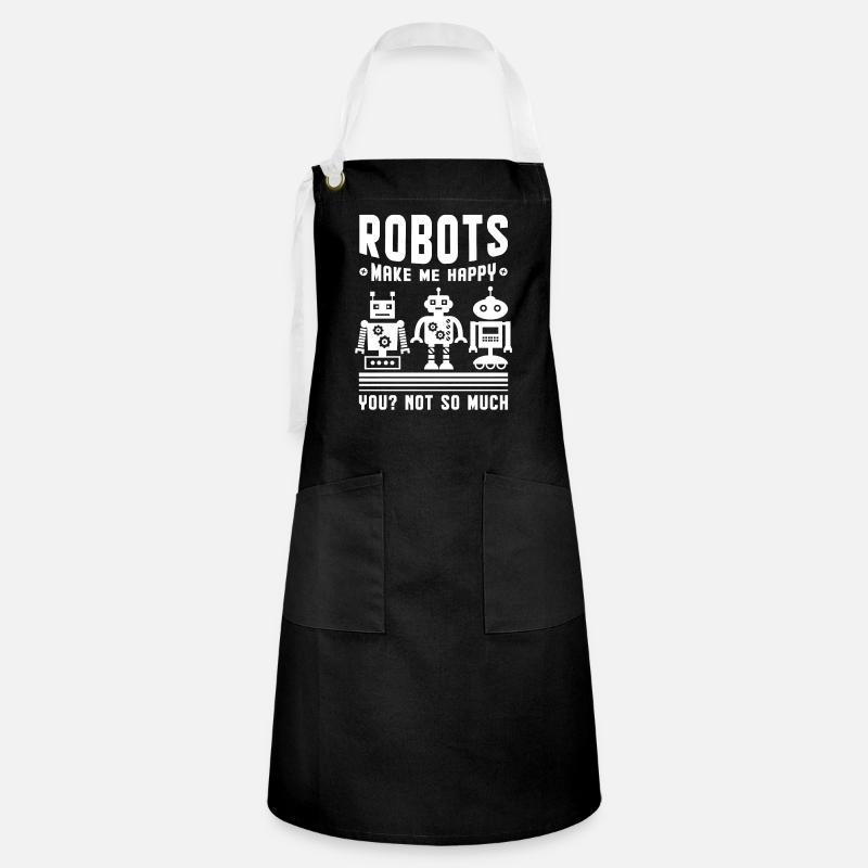 Robotic Robots - Artisan Apron - black/white