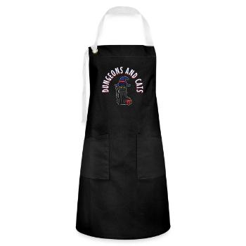Dungeons and Cats - Artisan Apron - black/white - Front - Zoe (177cm)
