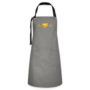 Cheese Heartbeat Cheesy Lover Mozzarella Cheddar - Tablier contrasté - gris/noir - Devant - Zoe (177cm)
