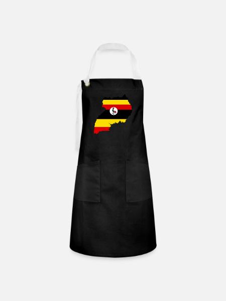 Uganda - Kontrastschürze - Schwarz/Weiß