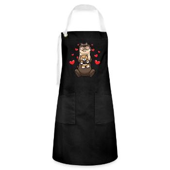 Kawaii Otter Cuddly Toy Water Marten Sea Otter - Artisan Apron - black/white - Front - Zoe (177cm)