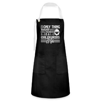 Civil Engineer Civil Engineer's Wife - Artisan Apron - black/white - Front - Zoe (177cm)