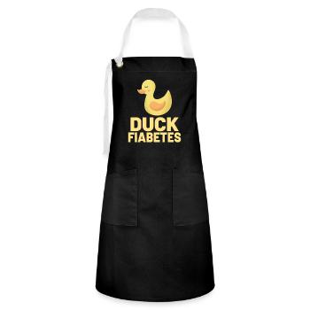 Type 1 Diabetes funny Diabetic Diabetes Gift Idea - Artisan Apron - black/white - Front - Zoe (177cm)