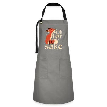 Oh For Fox Sake Humour Blague - Tablier contrasté - gris/noir - Devant - Zoe (177cm)