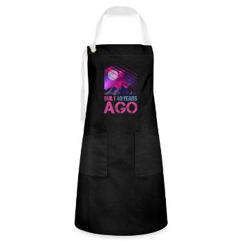 40th Birthday Years Old Vaporwave Gift - Artisan Apron - black/white - Front - Zoe (177cm)