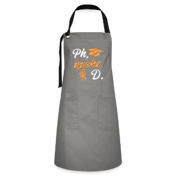 Doctorat phinished Thèse de doctorat - Tablier contrasté - gris/noir - Devant - Zoe (177cm)