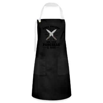 Diabète de type 1 drôle Diabète diabétique Idée cadeau - Tablier contrasté - noir/blanc - Devant - Zoe (177cm)