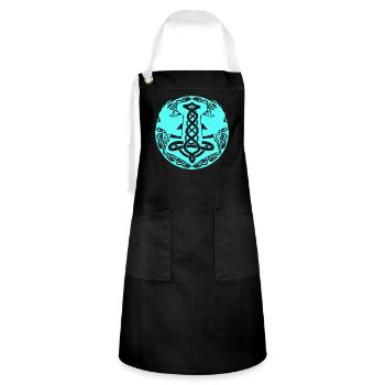 Ravens Viking Crows Jewelry Raven - Artisan Apron - black/white - Front - Zoe (177cm)