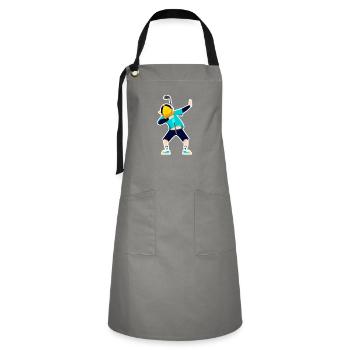 Dabbing Golf Player Golfer Golfing Fans Funny Dab - Kontrastschürze - Grau/Schwarz - Vorne - Zoe (177cm)