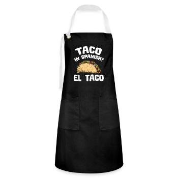 Taco Mexico Food Fast Food Nachos Fiesta Salsa - Artisan Apron - black/white - Front - Zoe (177cm)