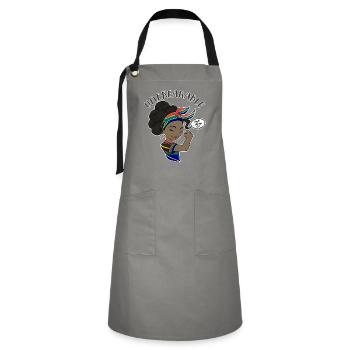 South African Girl Unbreakable I Heritage South - Artisan Apron - grey/black - Front - Zoe (177cm)