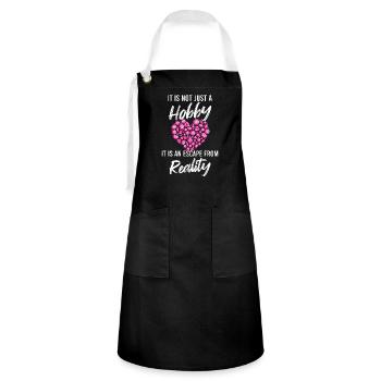 Diamond Panting Gift Idea for Women Woman - Kontrastschürze - Schwarz/Weiß - Vorne - Zoe (177cm)