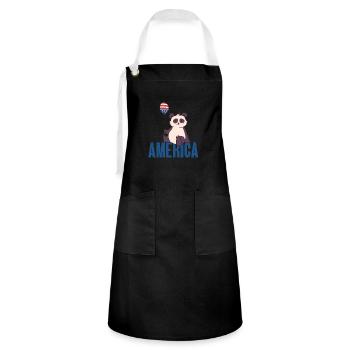 Panda America 4th of July Independence Day Freedom - Artisan Apron - black/white - Front - Zoe (177cm)