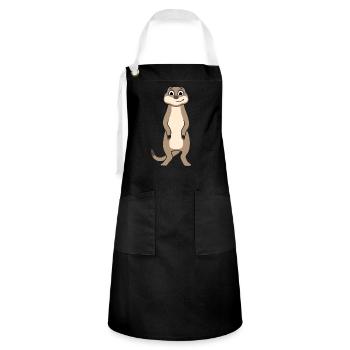 Cadeau d’amoureux des suricates Drôles d’animaux - Tablier contrasté - noir/blanc - Devant - Zoe (177cm)
