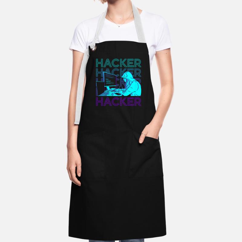 Hacker Hacking Hack Coding Programmierung Retro Kontrastschürze