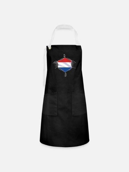 netherlands flag proud - Kontrastschürze - Schwarz/Weiß
