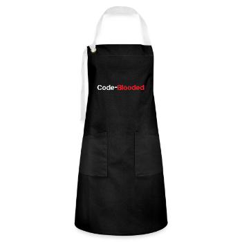 Code Blooded Programmeur Codage Informatique - Tablier contrasté - noir/blanc - Devant - Zoe (177cm)