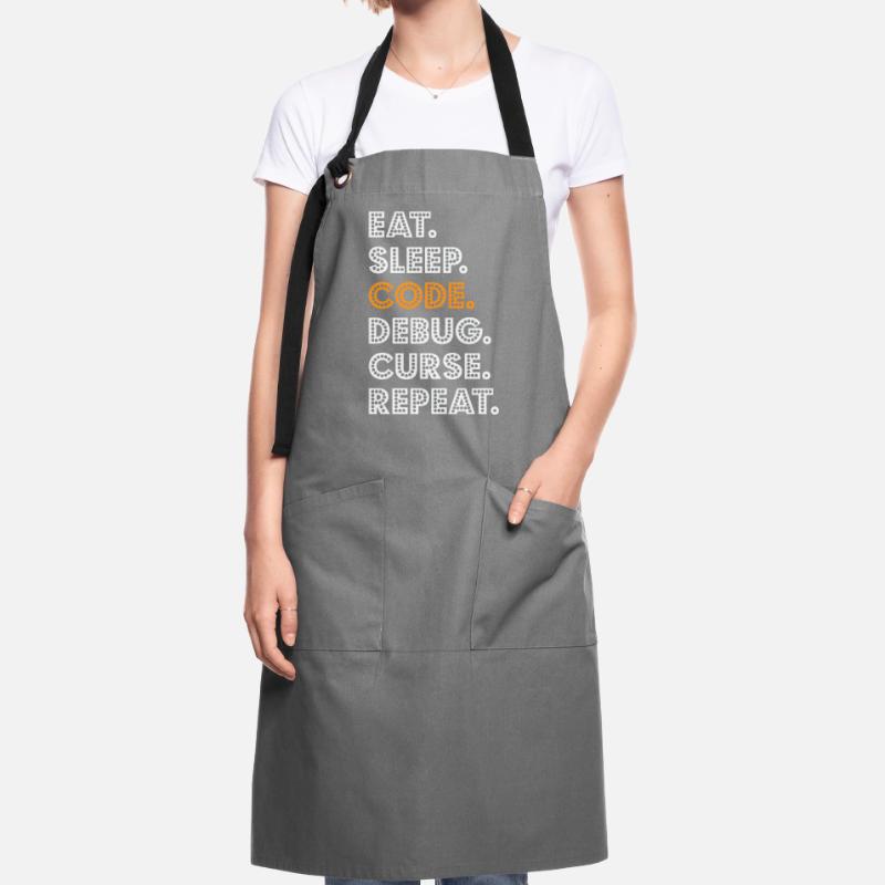 Eat Sleep Code Debug Curse Repeat Programmer Coder Kontrastschürze