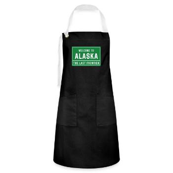 Alaska - Kontrastschürze - Schwarz/Weiß - Vorne - Zoe (177cm)