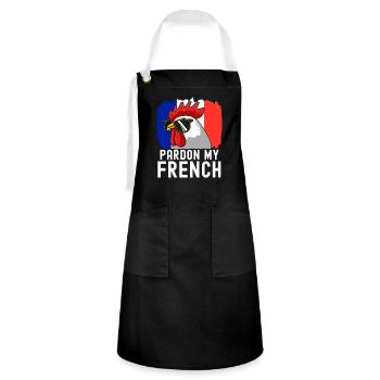 France Drapeau France Paris Marseille Français - Tablier contrasté - noir/blanc - Devant - Zoe (177cm)